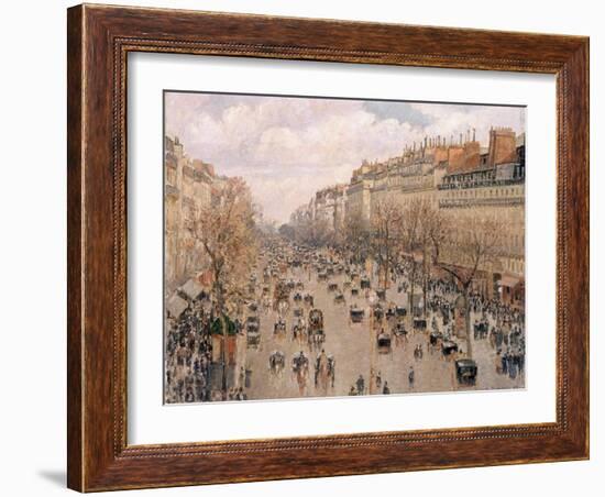 Boulevard Montmartre, Paris-Camille Pissarro-Framed Giclee Print