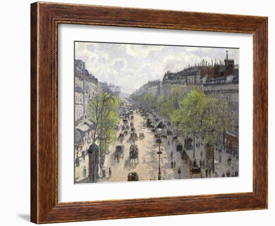 Boulevard Montmartre, Spring, 1897-Camille Pissarro-Framed Giclee Print