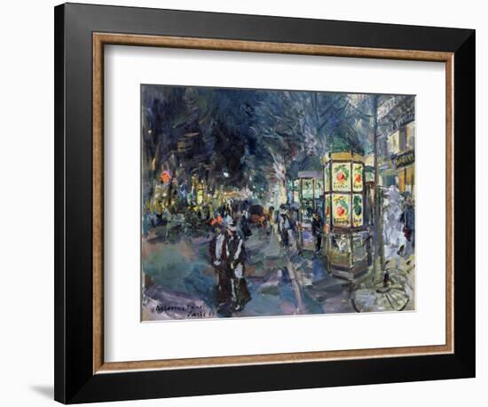 Boulevard Parisien La Nuit (Parisan Boulevard at Night). Description De L'animation Dans La Capital-Konstantin Alekseevich Korovin-Framed Giclee Print