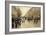 Boulevard Poissoniere in the Rain, circa 1885-Jean Béraud-Framed Giclee Print