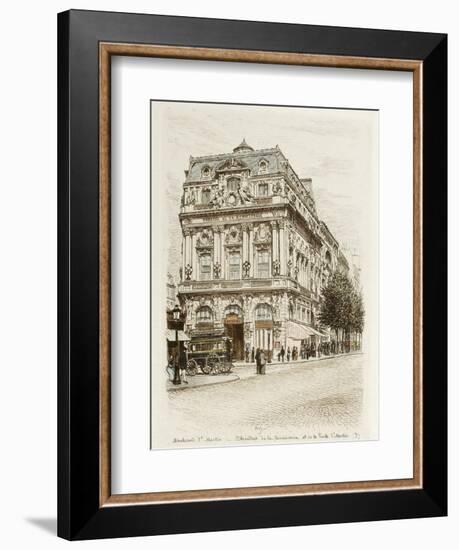 Boulevard Saint-Martin: Théâtres de la Renaissance et de la Porte Saint Martin-Adolphe Martial-Potémont-Framed Giclee Print