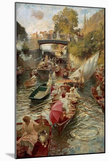 Boulter's Lock: Sunday Afternoon, 1885-97-Edward John Gregory-Mounted Giclee Print