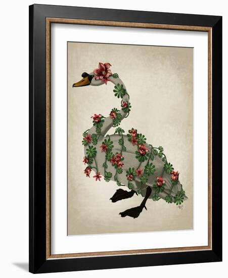 Bound Swan on cream-Fab Funky-Framed Art Print