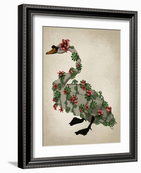 Bound Swan on cream-Fab Funky-Framed Art Print