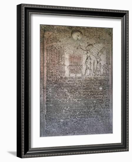 Boundary stele of Akhenaten's city of Amarna, Tuna el-Gebel, Egypt, c1350-1334 BC-Werner Forman-Framed Photographic Print