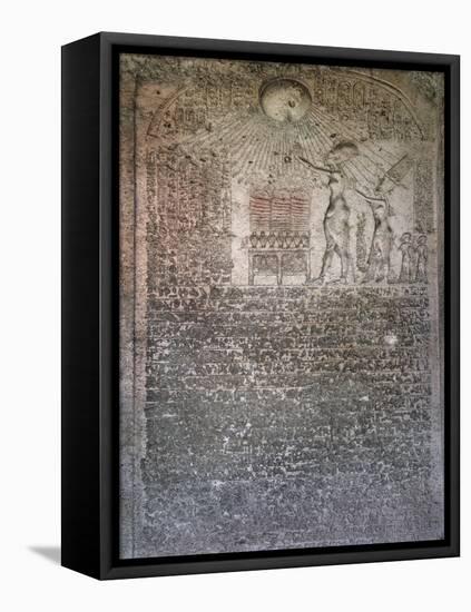 Boundary stele of Akhenaten's city of Amarna, Tuna el-Gebel, Egypt, c1350-1334 BC-Werner Forman-Framed Premier Image Canvas