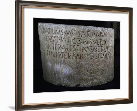 Boundary Stone Between Atestini and Vicentini-null-Framed Giclee Print