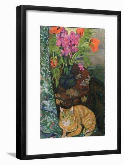 Bouquet and a Cat, 1919-Suzanne Valadon-Framed Giclee Print