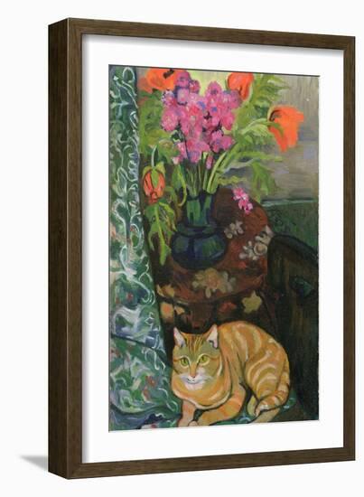 Bouquet and a Cat, 1919-Suzanne Valadon-Framed Giclee Print