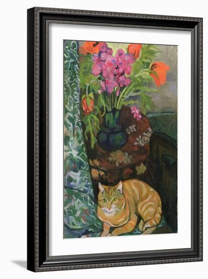 Bouquet and a Cat, 1919-Suzanne Valadon-Framed Giclee Print