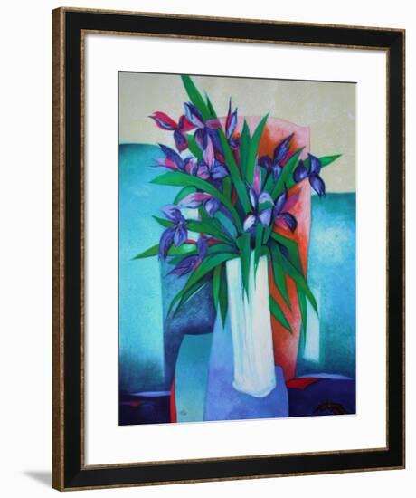 Bouquet D Iris-Claude Gaveau-Framed Limited Edition