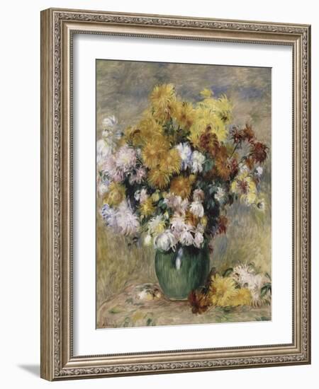 Bouquet de chrysanthèmes dans un vase-Pierre-Auguste Renoir-Framed Giclee Print