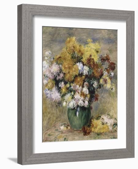 Bouquet de chrysanthèmes dans un vase-Pierre-Auguste Renoir-Framed Giclee Print