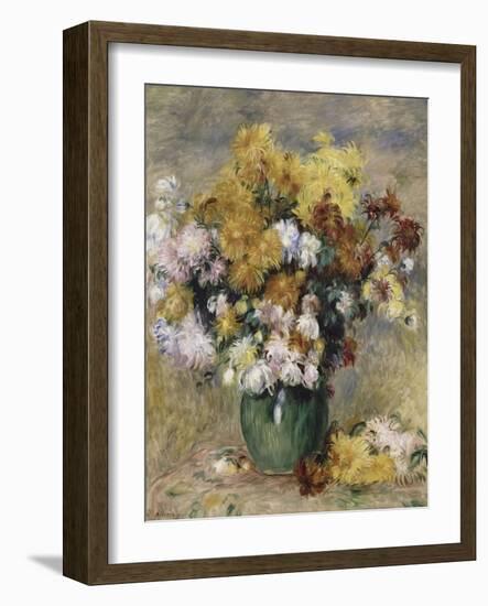 Bouquet de chrysanthèmes dans un vase-Pierre-Auguste Renoir-Framed Giclee Print