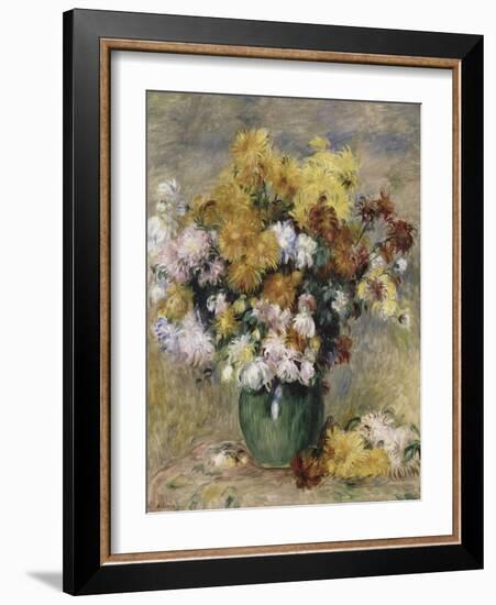 Bouquet de chrysanthèmes dans un vase-Pierre-Auguste Renoir-Framed Giclee Print