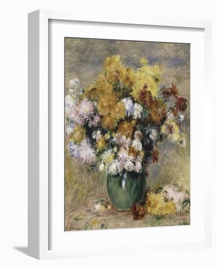 Bouquet de chrysanthèmes dans un vase-Pierre-Auguste Renoir-Framed Giclee Print