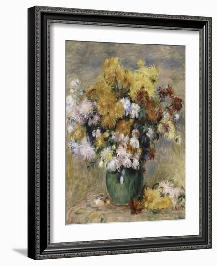 Bouquet de chrysanthèmes dans un vase-Pierre-Auguste Renoir-Framed Giclee Print