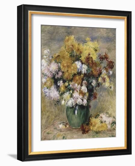 Bouquet de chrysanthèmes dans un vase-Pierre-Auguste Renoir-Framed Giclee Print