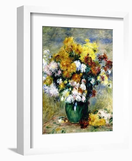 Bouquet de chrysanthèmes-Pierre-Auguste Renoir-Framed Giclee Print