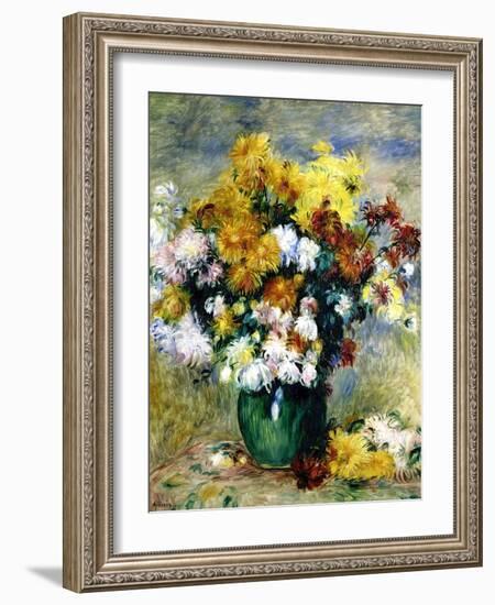 Bouquet de chrysanthèmes-Pierre-Auguste Renoir-Framed Giclee Print