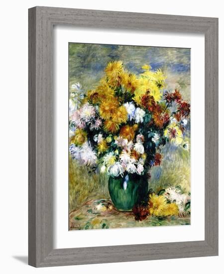 Bouquet de chrysanthèmes-Pierre-Auguste Renoir-Framed Giclee Print