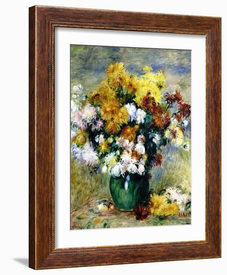 Bouquet de chrysanthèmes-Pierre-Auguste Renoir-Framed Giclee Print