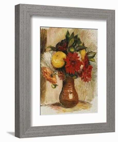 Bouquet de Fleurs au Pichet de Terre-Pierre-Auguste Renoir-Framed Giclee Print