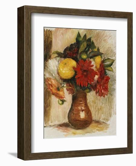 Bouquet de Fleurs au Pichet de Terre-Pierre-Auguste Renoir-Framed Giclee Print