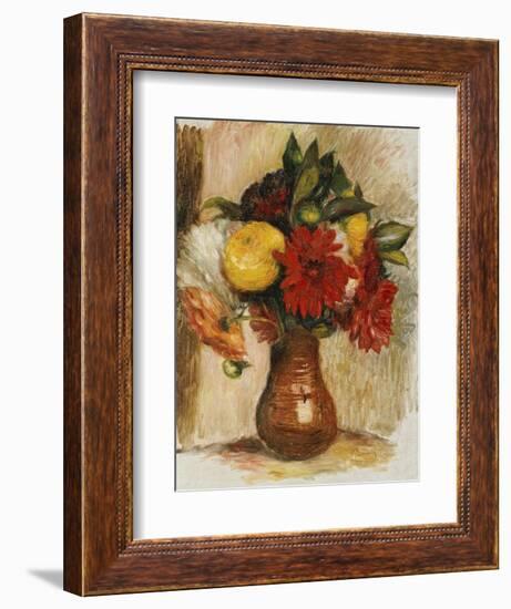 Bouquet de Fleurs au Pichet de Terre-Pierre-Auguste Renoir-Framed Giclee Print