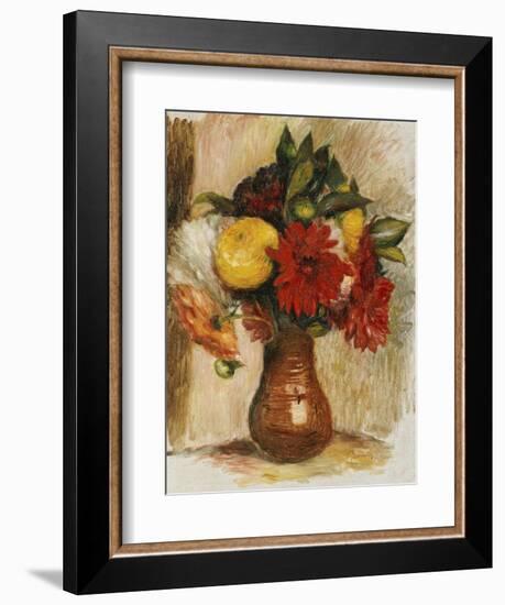 Bouquet de Fleurs au Pichet de Terre-Pierre-Auguste Renoir-Framed Giclee Print