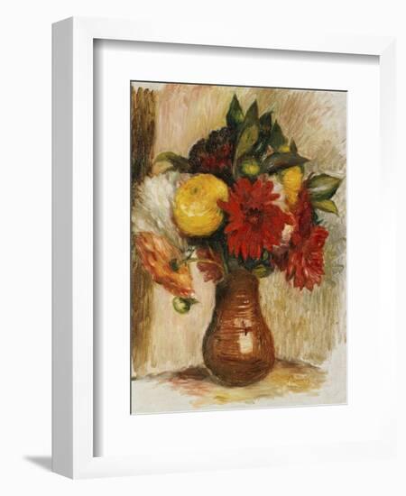 Bouquet de Fleurs au Pichet de Terre-Pierre-Auguste Renoir-Framed Giclee Print