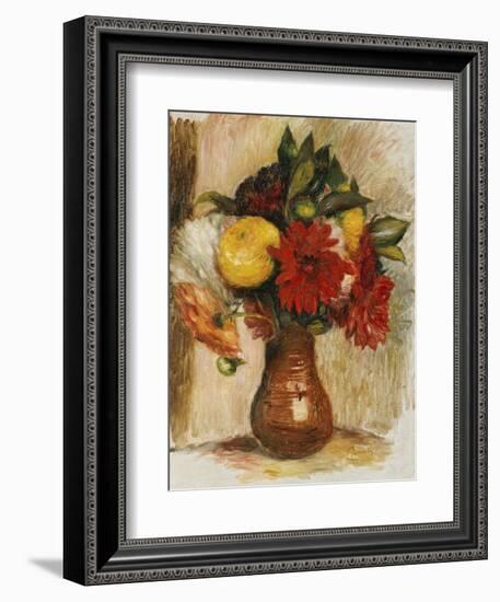 Bouquet de Fleurs au Pichet de Terre-Pierre-Auguste Renoir-Framed Giclee Print