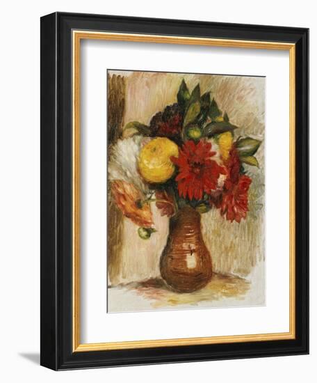 Bouquet de Fleurs au Pichet de Terre-Pierre-Auguste Renoir-Framed Giclee Print