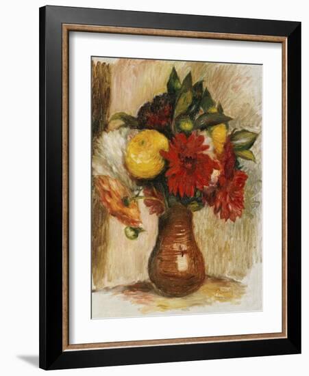 Bouquet de Fleurs au Pichet de Terre-Pierre-Auguste Renoir-Framed Giclee Print