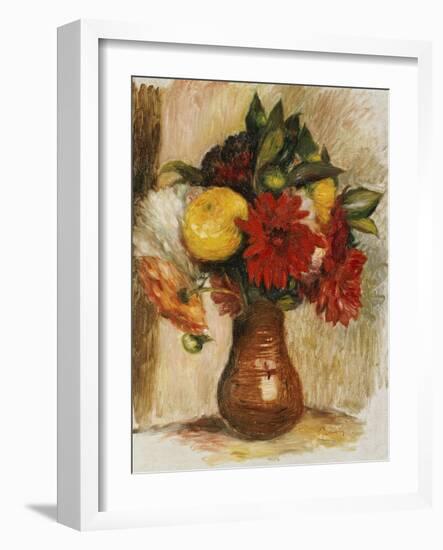 Bouquet de Fleurs au Pichet de Terre-Pierre-Auguste Renoir-Framed Giclee Print