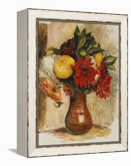 Bouquet de Fleurs au Pichet de Terre-Pierre-Auguste Renoir-Framed Premier Image Canvas