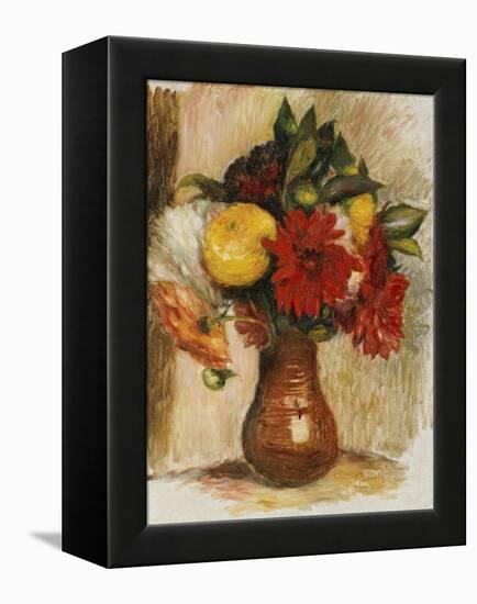 Bouquet de Fleurs au Pichet de Terre-Pierre-Auguste Renoir-Framed Premier Image Canvas