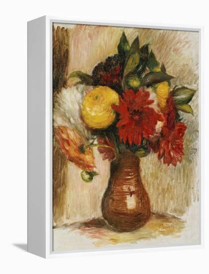 Bouquet de Fleurs au Pichet de Terre-Pierre-Auguste Renoir-Framed Premier Image Canvas