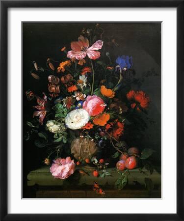 Bouquet de Fleurs dans un Vase de Pierre, 1677' Art Print - Jacob van  Walscapelle | Art.com
