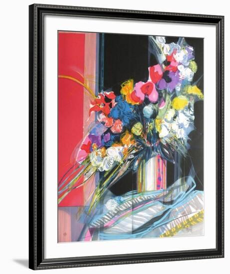 Bouquet de fleurs I-Jean-Baptiste Valadie-Framed Premium Edition