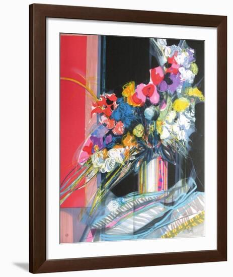 Bouquet de fleurs I-Jean-Baptiste Valadie-Framed Premium Edition