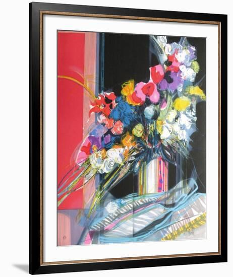 Bouquet de fleurs I-Jean-Baptiste Valadie-Framed Premium Edition