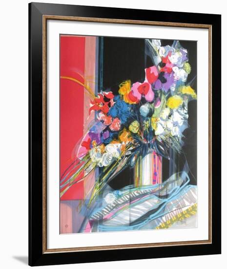 Bouquet de fleurs I-Jean-Baptiste Valadie-Framed Premium Edition