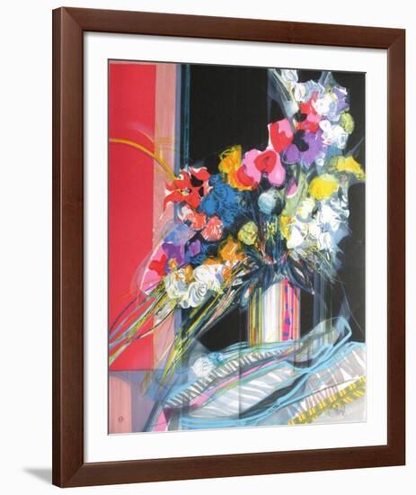 Bouquet de fleurs I-Jean-Baptiste Valadie-Framed Premium Edition