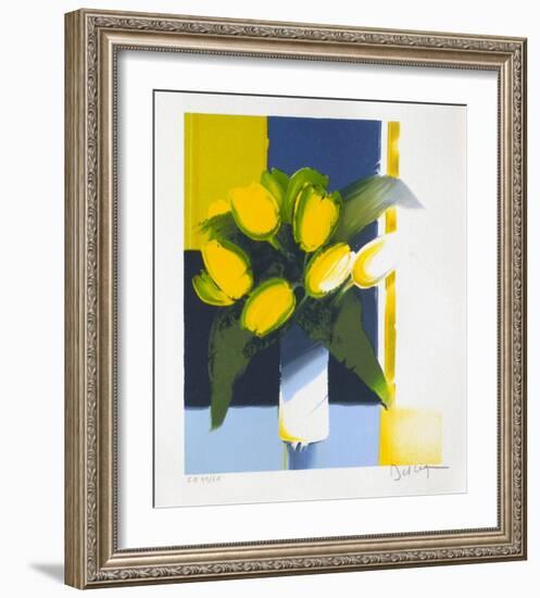 Bouquet de Fleurs Jaunes-Emile Bellet-Framed Limited Edition