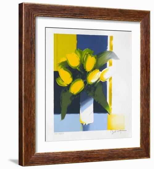 Bouquet de Fleurs Jaunes-Emile Bellet-Framed Limited Edition