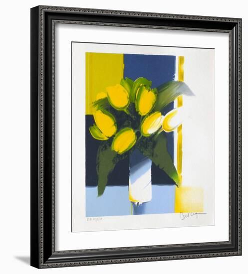 Bouquet de Fleurs Jaunes-Emile Bellet-Framed Limited Edition