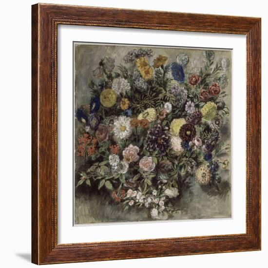 Bouquet de fleurs-Eugene Delacroix-Framed Giclee Print