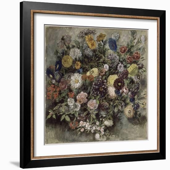 Bouquet de fleurs-Eugene Delacroix-Framed Giclee Print