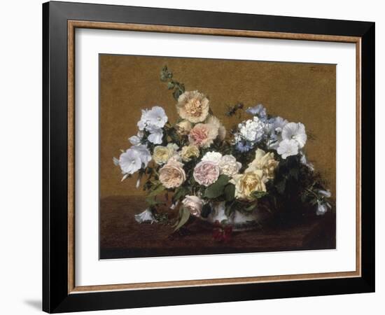 Bouquet de Roses et d'autres Fleurs, 1889-Henri Fantin-Latour-Framed Giclee Print